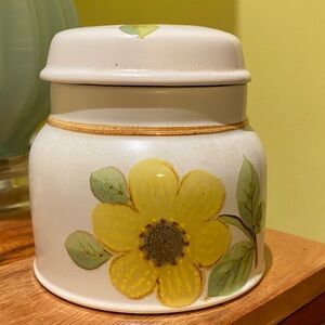 Vintage 1973 Royal Doulton Sugar Jar „Summer Days“ Yellow Flowers